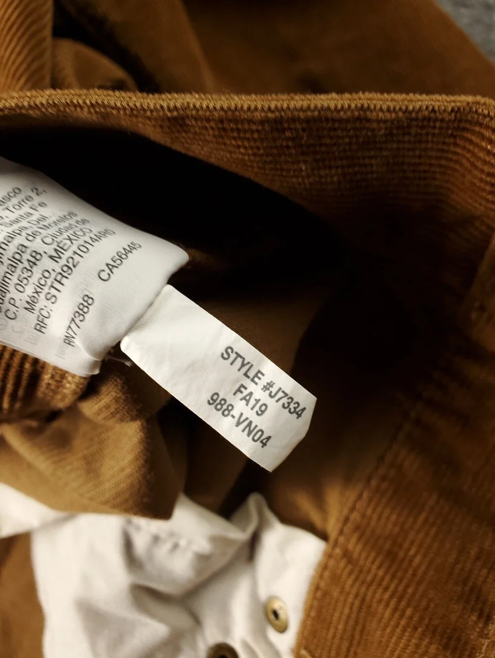 J Crew Flex Corduroy Pants 33x30 Slim Camel Rust Brown Five Pocket Casual Fall